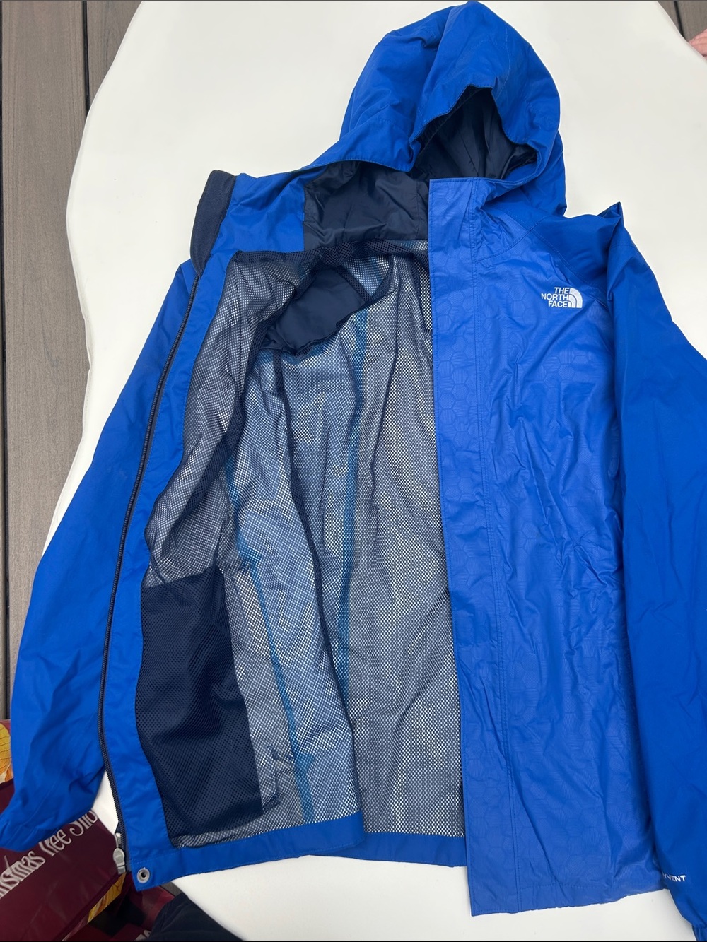 The North Face Men's Royal Blue Hooded Rain Jacket - Picture 3 of 3